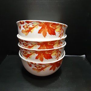 4 New Royal Norfolk 6 in Bowls  Autumn Leaves and Acorns Thanksgiving